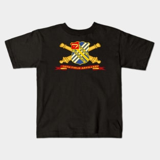 18th Field Artillery w Br - Ribbon Kids T-Shirt